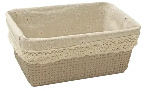PROHOME - Košík s látkou 19,5x13,5x8,5cm