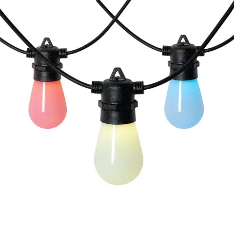 Inteligentní LED světelný řetěz 15 metrů 15 světel opál RGBW IP44 - Chill