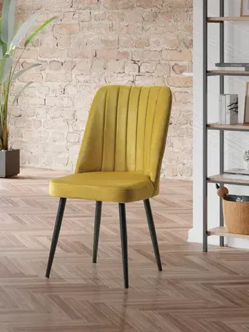 Sada židlí (4 kusy) Vega - Yellow, Black