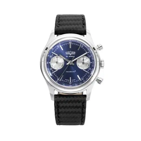 Vulcain Chronograph 70's - Blue - Brown Plain