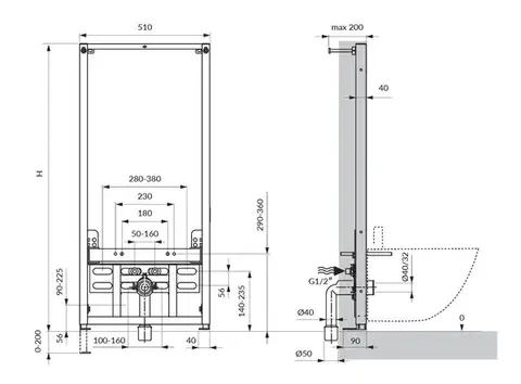 OMNIRES Skrytý bidetový rám STRONGFRAME SFBI1