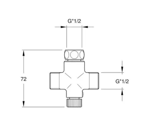 Silfra regulátor teploty (kříž) 1/2x1/2  AC950 AC950