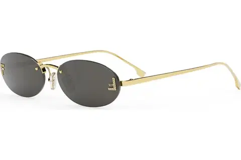 FENDI First Crystal Gold Oval Sunglasses - ONE SIZE (54)
