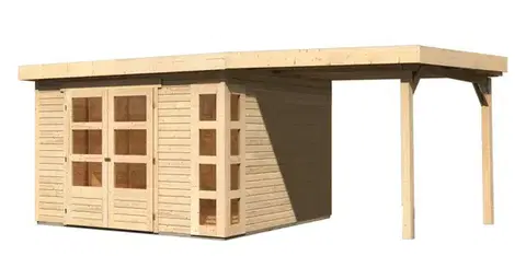 Dřevěný zahradní domek KERKO 6 s přístavkem 240 Lanitplast