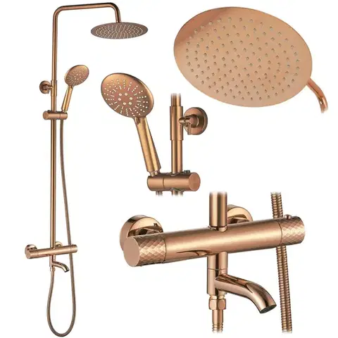 REA Sprchová sada s termostatem LUNGO Diamond Copper REA-P3300