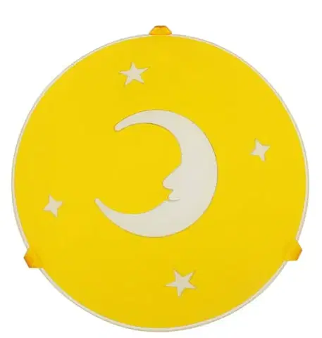 Stropní kulatá lampa Moon žlutá pro děti
