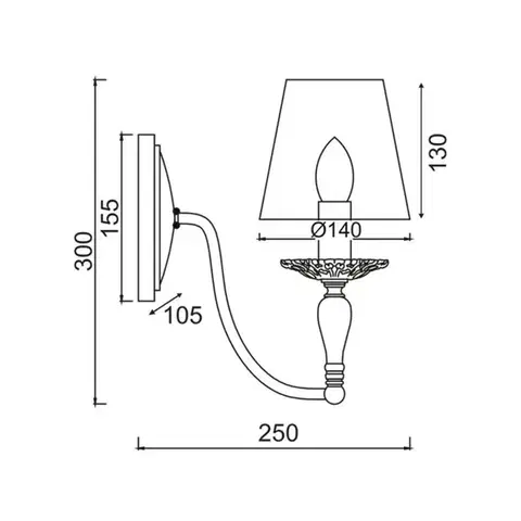 ACA Lighting Textile nástěnné svítidlo DL9501WWB