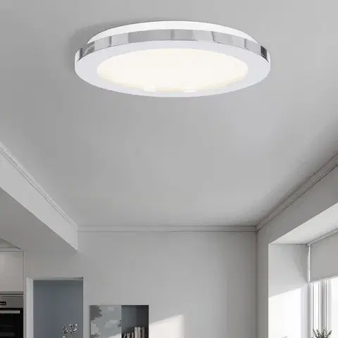 Stropní koupelnové svítidlo PIXEL minimalistické - stříbrný chrom 22,5 cm - kulaté LED stropní svítidlo se stmíváním 3000K 12W IP441