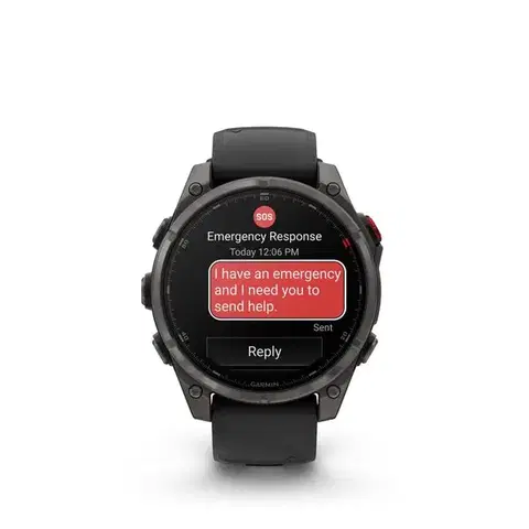 Garmin fēnix® 8 Pro – 47 mm, AMOLED Sapphire, Carbon grey DLC titanium se silikonovým řemínkem Black/Pebble Grey 010-03198-01