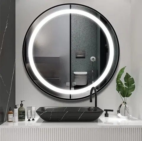 REA Zrcadlo LED 60cm MMJ Black HOM-05512
