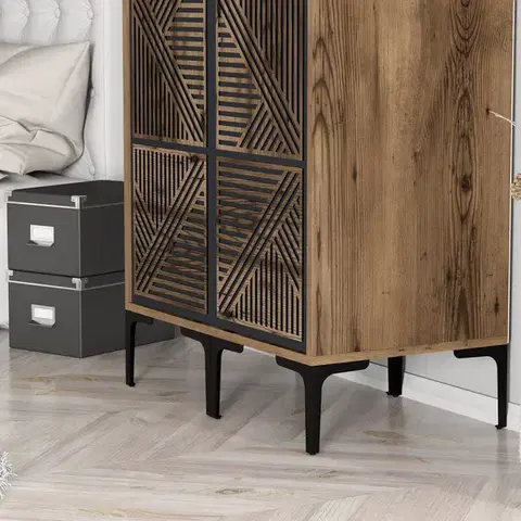 Šatní skříň Kumsal PP - Walnut, Anthracite