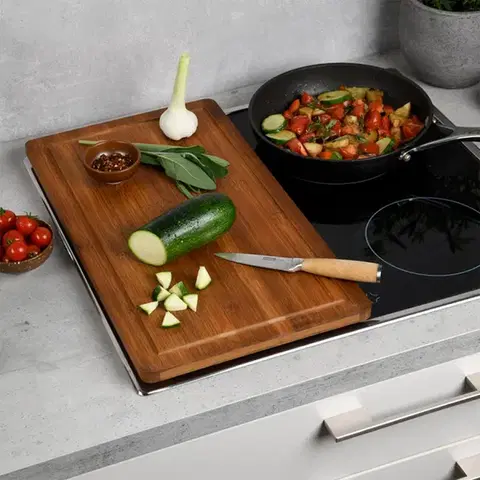 Kesper Bambusové prkénko na nožičkách NATURA 50x28 cm tmavě hnědé
