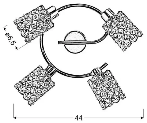 Spirálová stropní lampa 4X40W G9 mosaz YORK