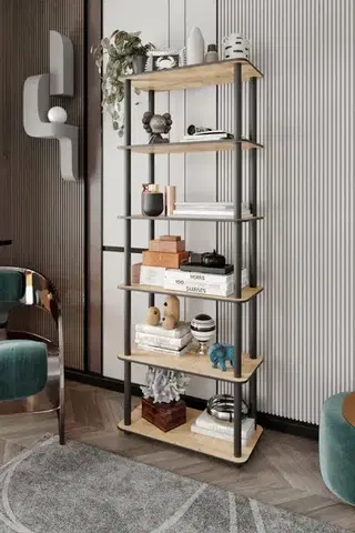 Knihovna Bookcase 6 Rect - Oak