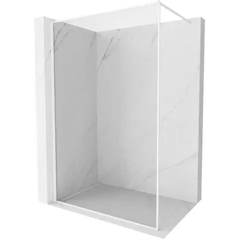 MEXEN/S Kioto-F Sprchová zástěna WALK-IN s rámem 65 x 202, transparent 8 mm, bílá 800-065-104-20-00