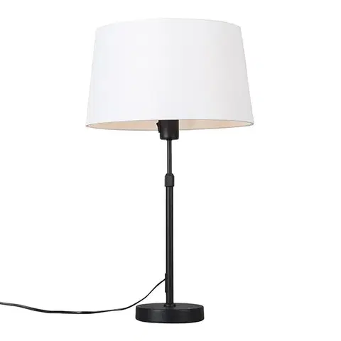 Stolní lampa černá s stínítkem bílým 35 cm nastavitelná - Parte