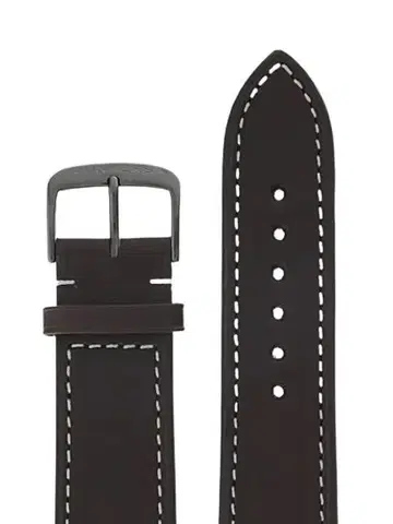 Kožený řemínek Junkers 22mm - hnědý/šedá spona