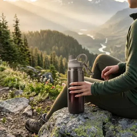 Láhev z nerezové oceli 850 ml ombre červená — to Go - 596499