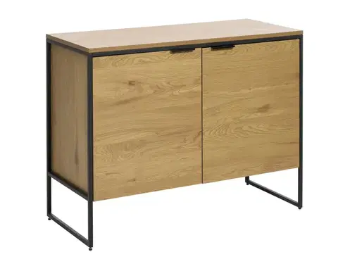 Estila Příborník Holstebro, světlý dub/černý kov, 105 cm