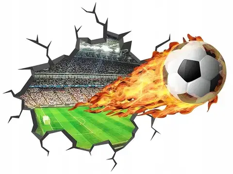 Stylová nálepka na zeď pro chlapce fotbal 59 x 45 cm