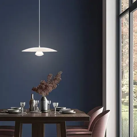 Závěsná lampa bílá LED 34cm Lund Ledea