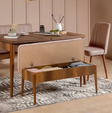 Lavice Vina Bench Walnut, Stone