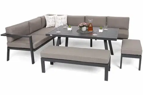 Zahradní sedací souprava 5 ks GH5623 šedá / taupe