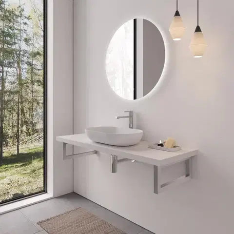 CERANO Deska pod umyvadlo Navira Pro + 2 konzole pod desku bílá matná 60x3,6x46  CER-606066