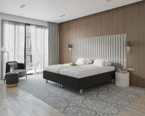 FDM Hotelová postel HARMONY | černá 90 x 200 cm