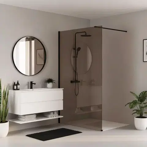 REA/S Sprchová zástěna Flexi Brown / Black 110 KPL-K99171