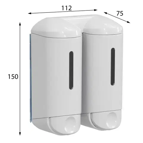 SAPHO SHOWER SMALL dvojitý dávkovač tekutého mýdla, 2x170ml, bílá A94601