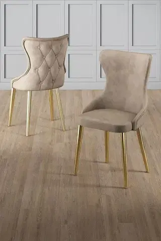 Sada židlí (4 kusy) Alpa - Cappuccino, Gold