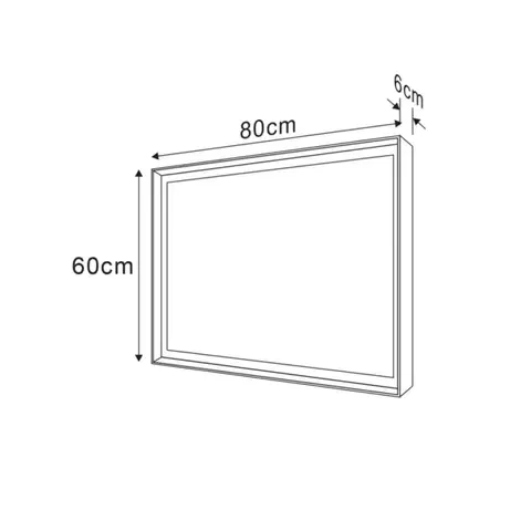 SAPHO SORT zrcadlo s LED osvětlením 60x80cm, černá mat ST080