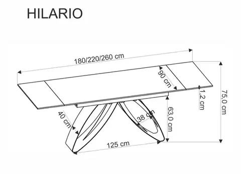 Rozkládací jídelní stůl HILARIO Halmar