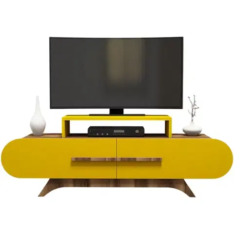 Televizní stolek Rose Walnut Yellow