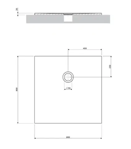 OMNIRES AQUAPURE litý mramor vanička protiskluzová, 80 x 80 cm, bílá mat AQUAPURE80-KBM