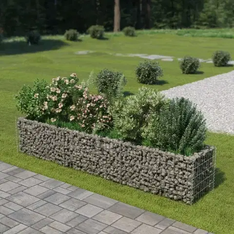 Gabionový vyvýšený záhon pozinkovaná ocel Dekorhome