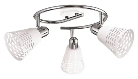 Spirálová stropní lampa chrom/bílá 3x40W E14 Discovery