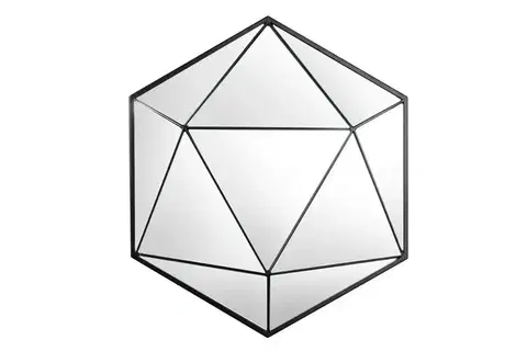 Estila Stylové art deco moderní geometrické zrcadlo Diamont s černým kovovým rámem 62 cm