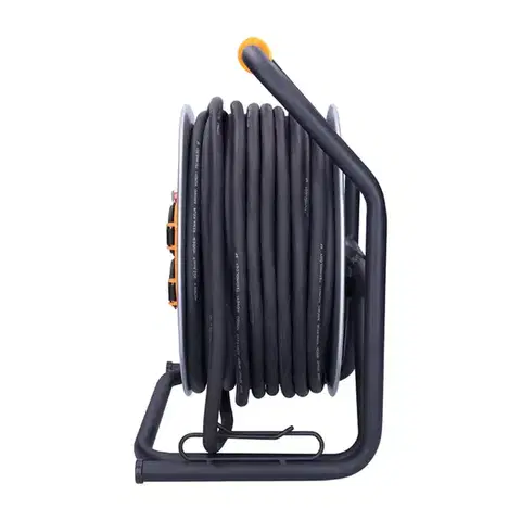 Solight prodlužovací přívod - na kovovém bubnu, 4 zásuvky, 40m kabel guma-neopren, 3x 2,5mm2, IP44 PB43
