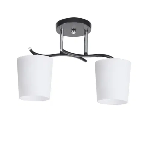 Stropní lampa Esnyr, chrom+černá, 2x40, E27, bílé stínidlo