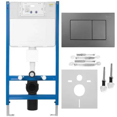 REA Podomítkový WC systém K011A-Q + tlačítka J Titan KPL-E0638