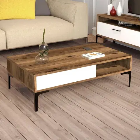 Konferenční stolek Istanbul - Walnut, White