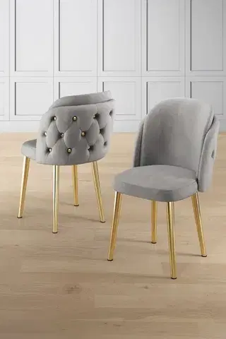 Sada židlí (4 kusy) Axle - Grey, Gold